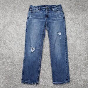 White House Black Market Jeans Womens 2 Blue Slim Crop 5-Pocket Denim 25" inseam
